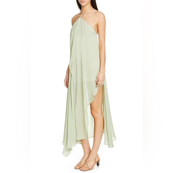 Jacquemus Spiaggia Dress 42 Flowy Asymmetrical Drape runway boho drape sheath l - Picture 6 of 9